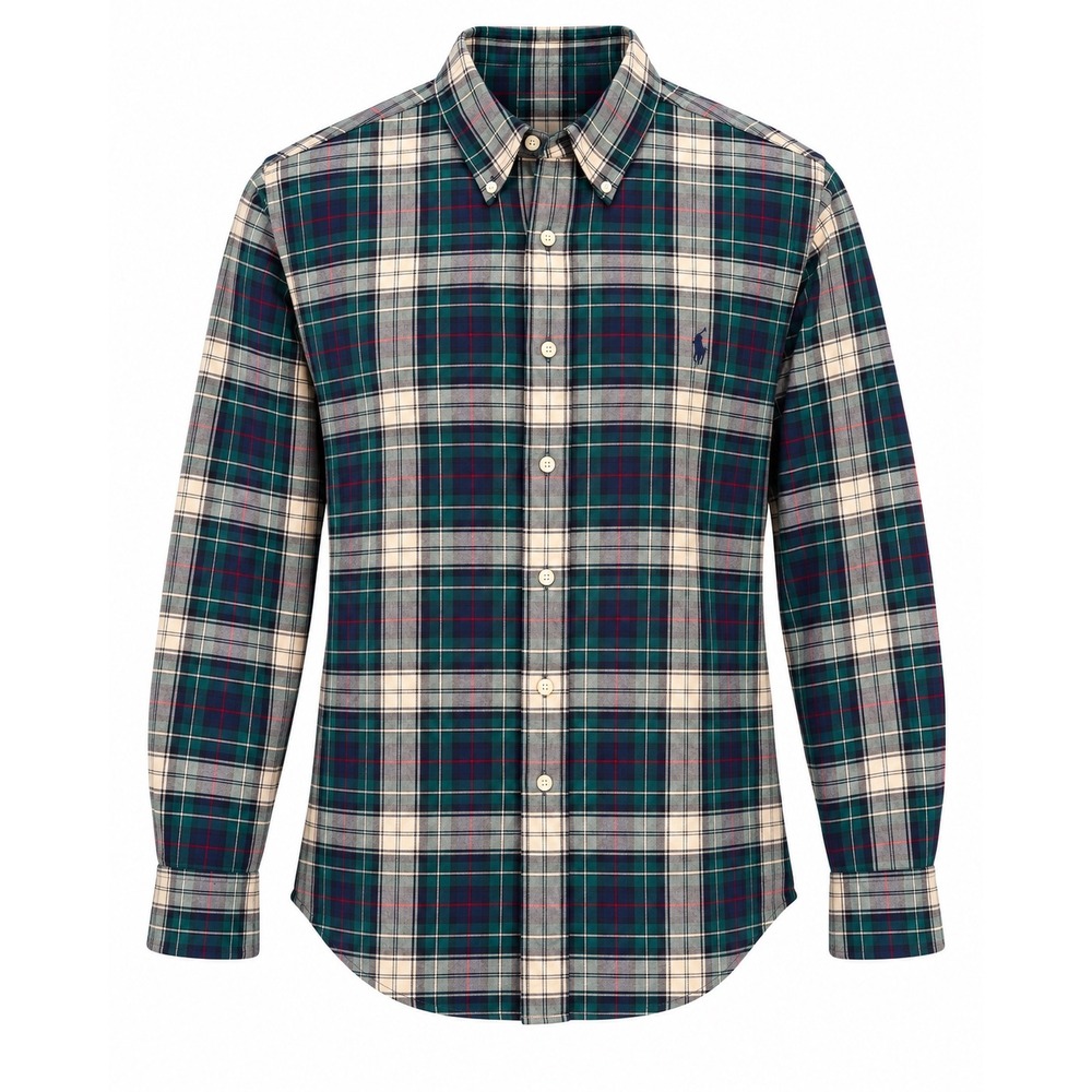 Polo Ralph Lauren Classic Fit Green Plaid Oxford Shirt XL Preppy Heritage